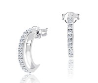 Half Moon CZ Silver Ear Stud STS-3221